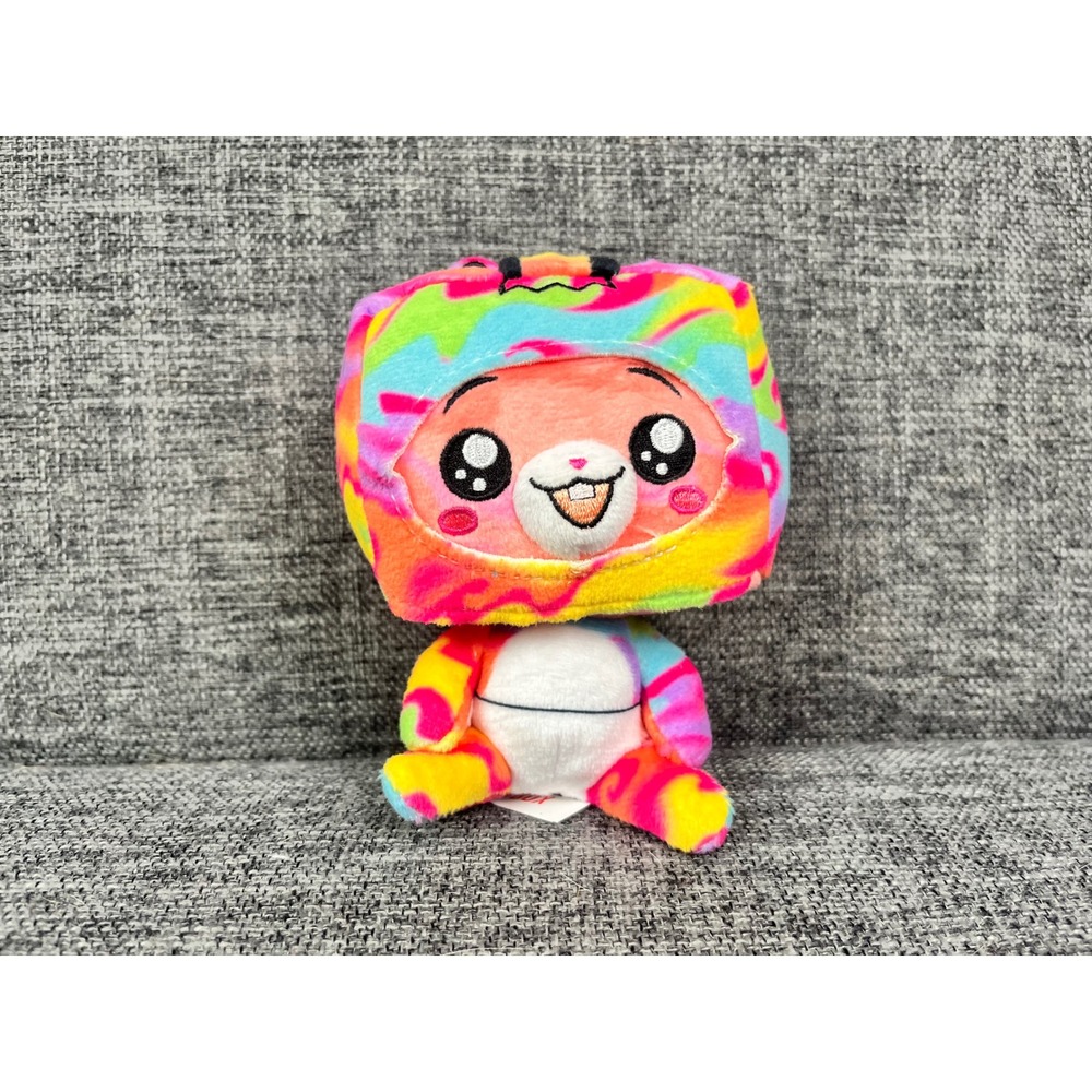 LankyBox Foxy Plush Toy Multicolor Tie Dye Square Head YouTube Merch 4 Inch